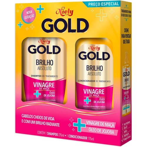 Shampoo + Condicionado Niely Gold Mega Brilho com 300ml+200ml Preço Especial