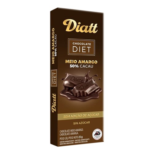 Choc Diatt Meio Amargo 25G