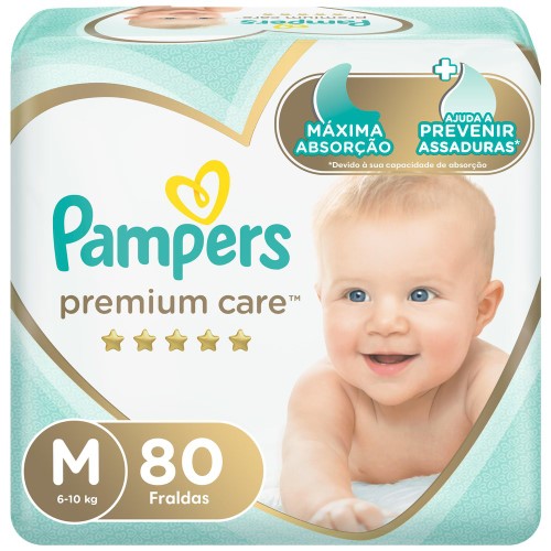 Fralda Pampers Premium Care M 80 tiras