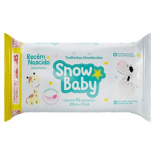 Lenço Umedecido Snow Baby Recém Nascido - 90 Unidades