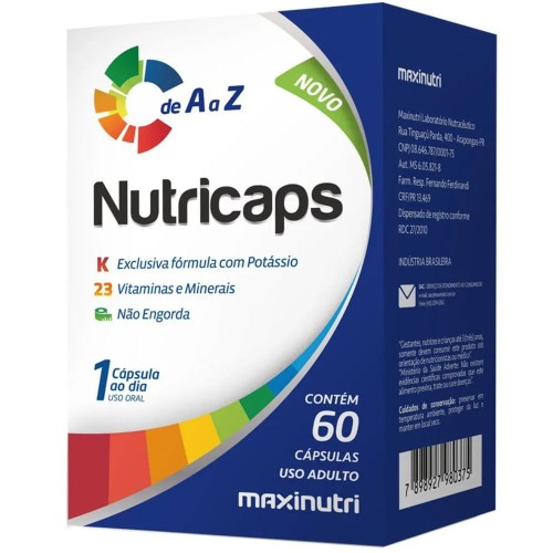 Suplemento Alimentar Nutricaps A-Z Maxinutri - 60 Cápsulas