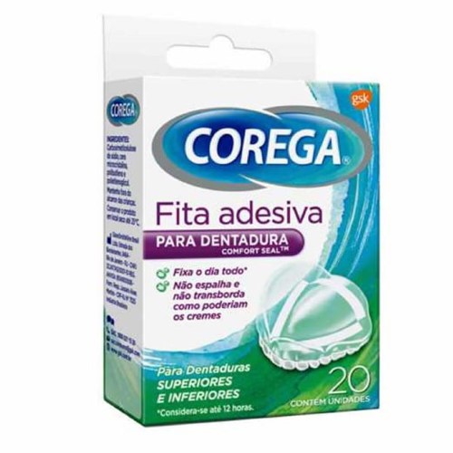 Corega Fixador de Prótese com 20 fitas adesivas