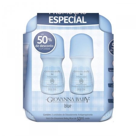 Desodorante Giovanna Baby Roll On Blue 50ml 2 Unidades