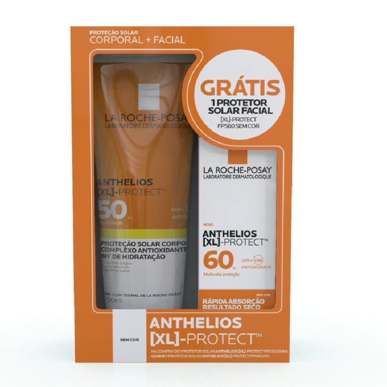 Kit Protetor Solar Anthelios XL Protect La Roche-Posay Corporal FPS 50 200ml + Facial FPS 60 25g