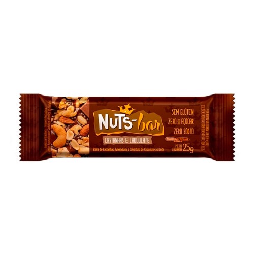 Barra de cereal Banana Brasil Nuts-Bar Castanhas e chocolate 25g