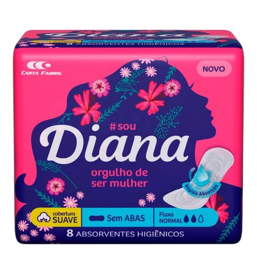 Absorvente Externo Diana Suave Sem Abas 8 Unidades