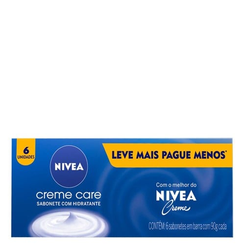 Sabonete Nivea Creme Care Leve Mais Por Menos com 6 unidades de 90g cada