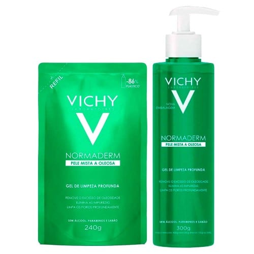 Vichy Normaderm Kit – Gel de Limpeza Facial Profunda 300g + Refil 240g