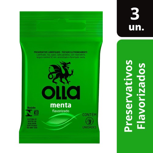 Preservativo Olla Lubrificante Menta Bolso 3Un - Olla