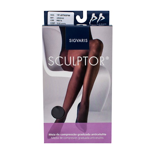 Legging Anticelulite Sigvaris Sculptor 15-20mmHg M (Tamanho Médio) Longo (M2) Cor Preta