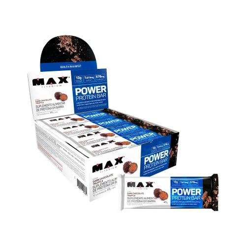 Barra de Proteína Power Protein Bar Max Titanium Sabor Dark Chocolate Truffle 41g