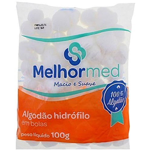 Algodão Hidrófilo Em Bolas - 100G