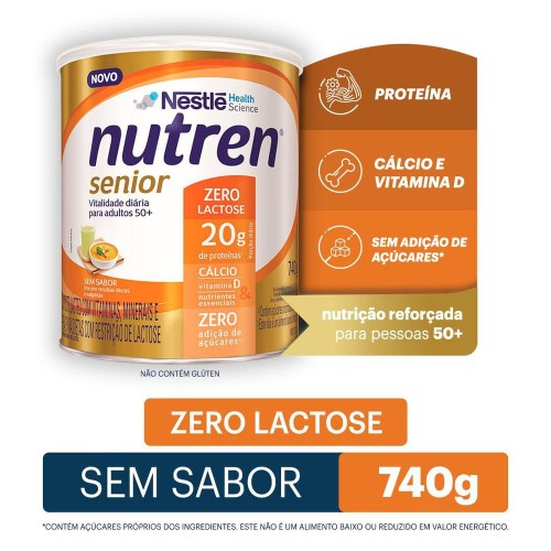 Suplemento Alimentar Nutren Senior Zero Lactose sem Sabor 740g