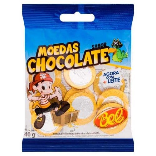 Chocolate Bel Moedas Sabor Chocolate 40g