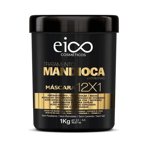 Máscara de Tratamento Capilar Eico Cosméticos Mandioca 12 em 1 com 1kg