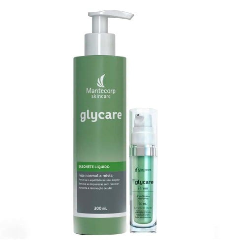 Mantecorp Glycare Kit – Sérum Facial Anti-Idade 30ml + Sabonete Líquido Facial 300ml