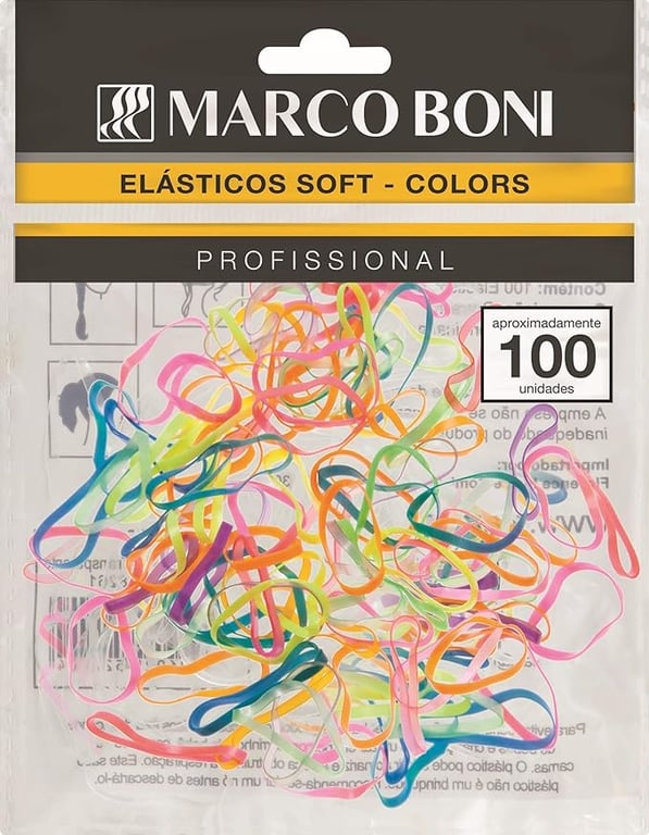 Elástico para Cabelo Marco Boni Soft Colors Colorido com 100 unidades