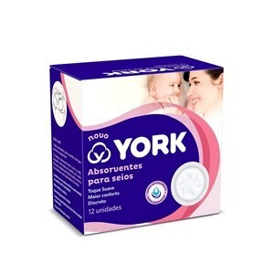 Absorvente Para Seios York Toque Suave 12 Unidades