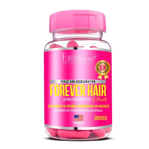 Suplemento de Vitaminas e Minerais Forever Hair com 30 Cápsulas