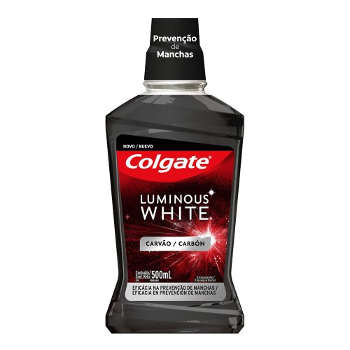 Enxaguante Antisséptico Bucal Colgate Luminous White Carvão com 500ml