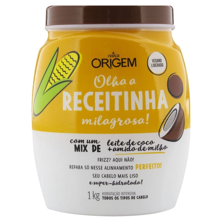 Creme Para Cabelo Origem Amido Milho+Coco 1Kg