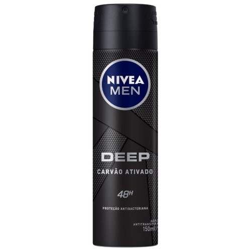 Desodorante Aerosol Antitranspirante Nivea Men Deep Original Carvão Ativado 150ml