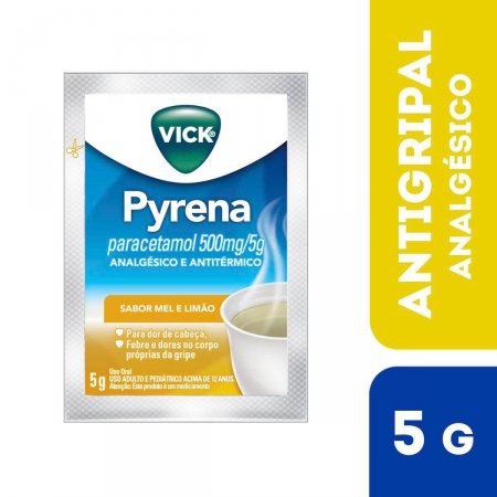 Chá para Gripe Vick Pyrena Sabor Mel e Limão 500mg