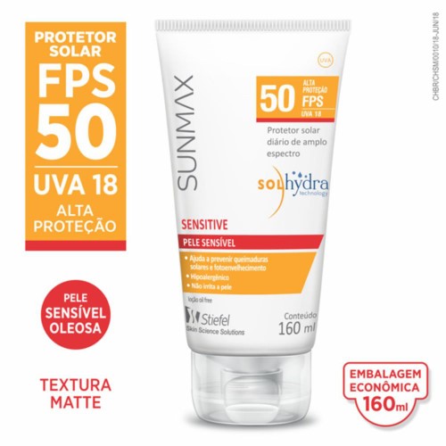 Protetor Solar Sunmax Sensitive Fps50 160ml