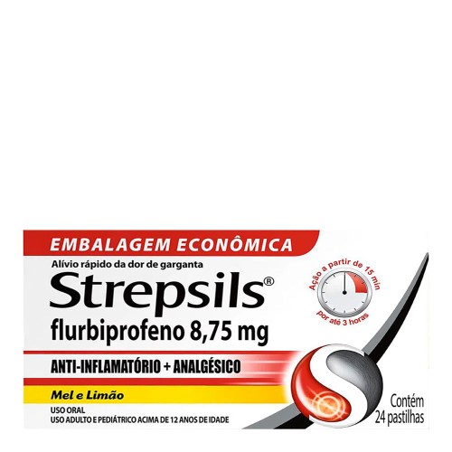 Pastilha para Garganta Strepsils Mel e Limão com 24 Pastilhas