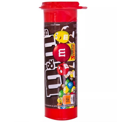 Confeito de Chocolate M&M Ao Leite Tubo 30g