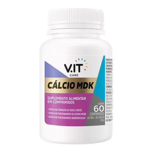 Suplemento Vitamínico V.IT Care Cálcio MDK 60 Comprimidos