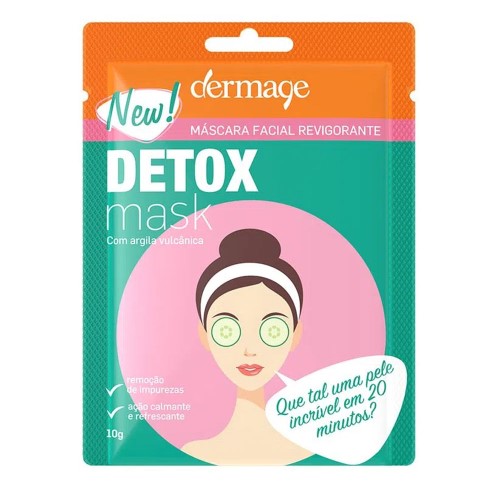 Máscara Facial Revigorante Dermage Detox Sachê 10g