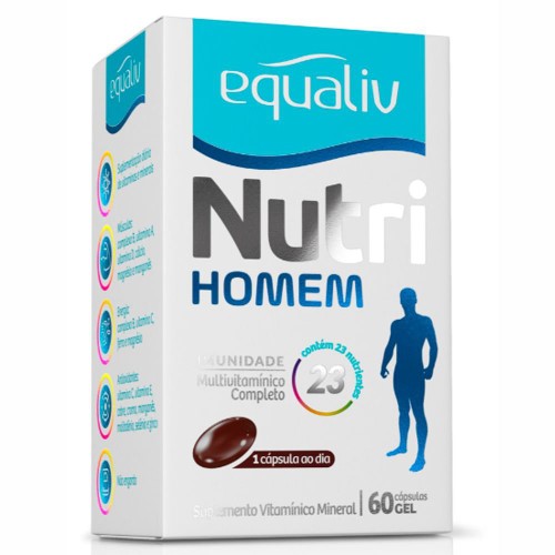 Suplemento Polivitamínico de A-Z Equaliv Nutri Homem com 60 cápsulas