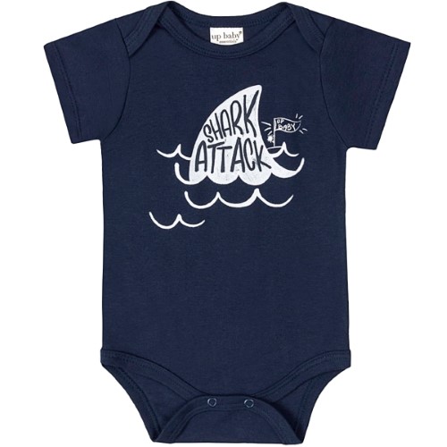 Body curto para bebê em suedine Shark Attack - Up Baby