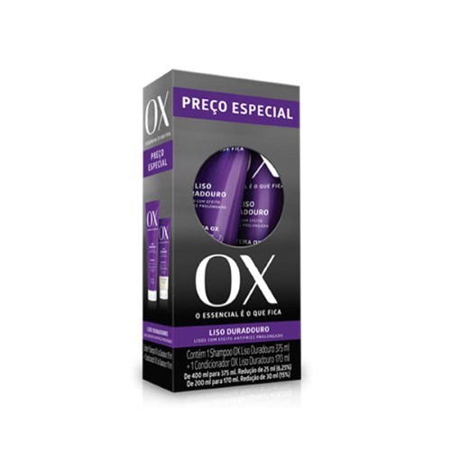 OX Liso Duradouro Kit Shampoo + Condicionador 