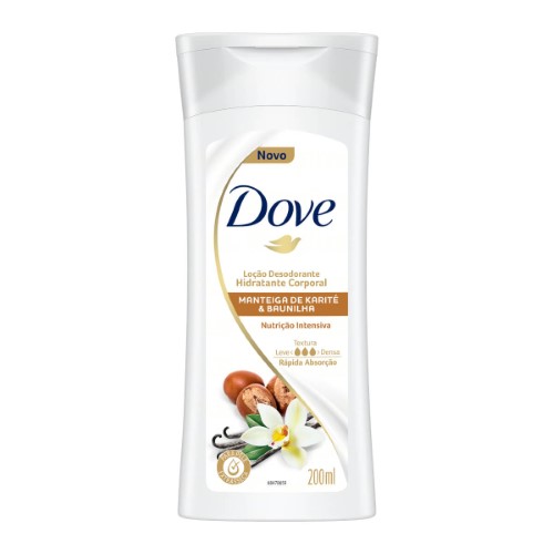 Loção Hidratante Corporal Dove Nutrição Intensiva Manteiga de Karité e Baunilha com 200ml