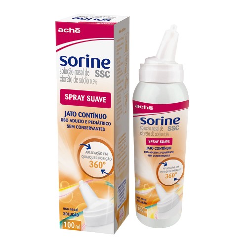 Solução Nasal Aché Sorine SSC 0,9% Spray Suave Jato Contínuo 100ml