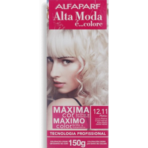 Tintura Creme Alta Moda Alfaparf Louro Platina Cinza Intenso 12.11