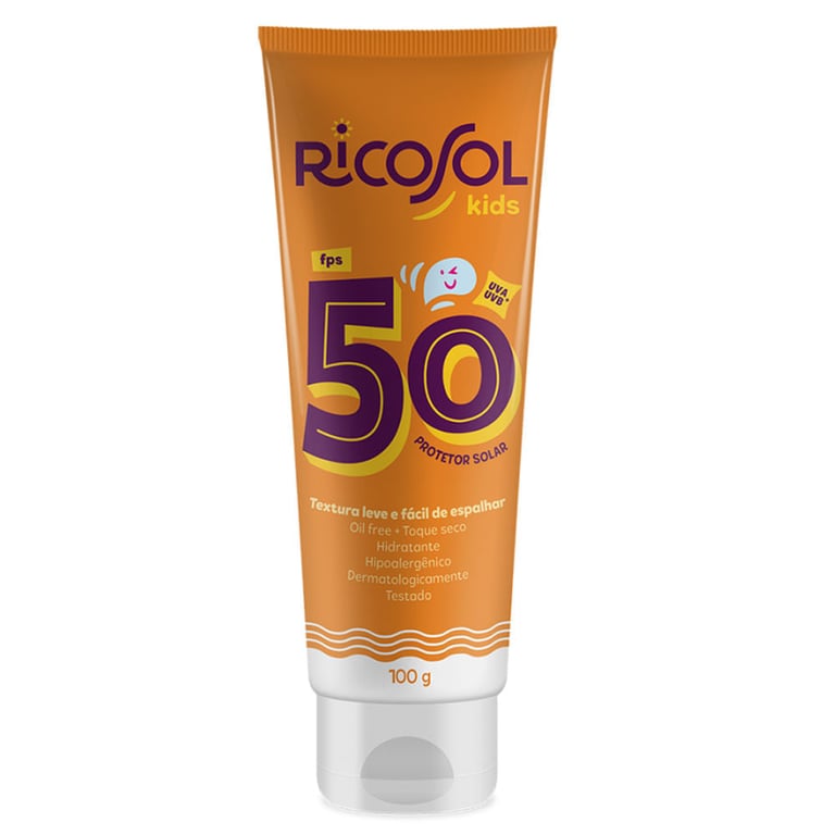 Protetor Solar Ricosol Kids FPS 50, loção com 100g