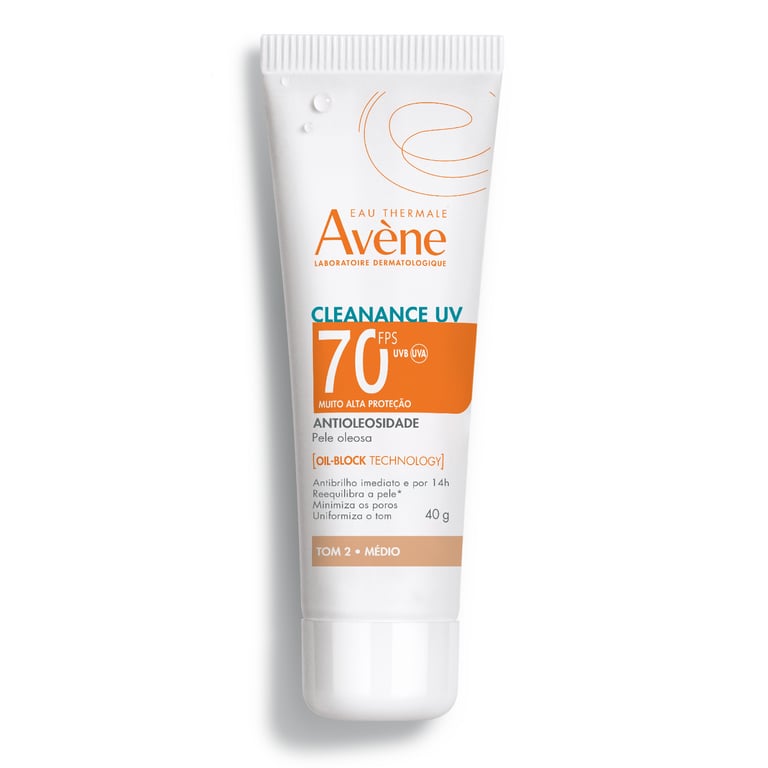 Protetor Solar Facial Antiolesidade Avene Cleanance Uv Fps70 40g Tom 2 Medio