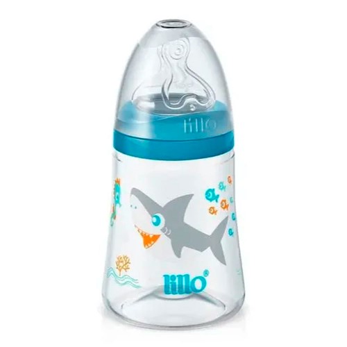 Mamadeira Smart Fluxo Médio 180ml Tubarão Azul - Lillo