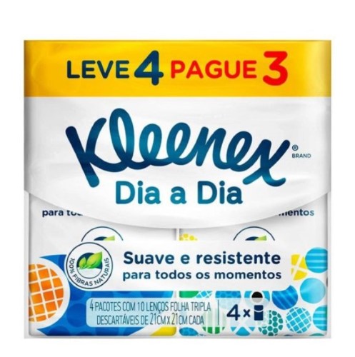 Lenços De Papel De Bolso Kleenex 10 unidades Leve 4 pague 3