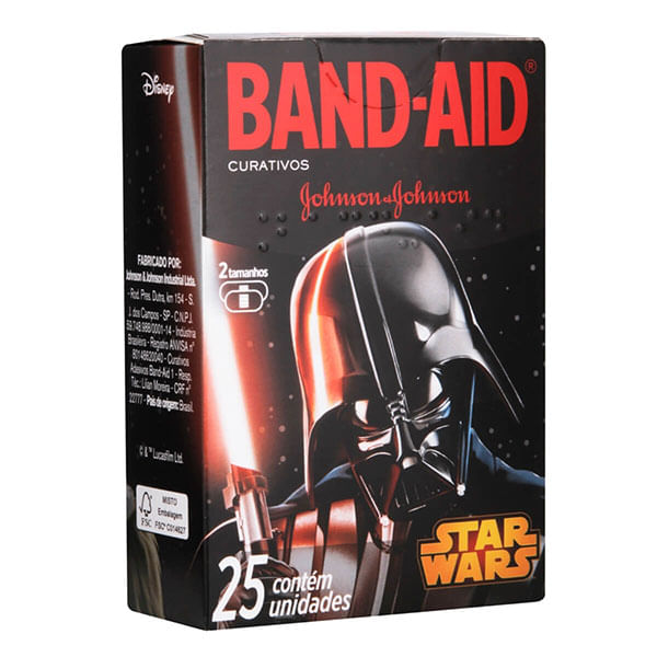 Curativo Band-Aid Star Wars com 25 unidades