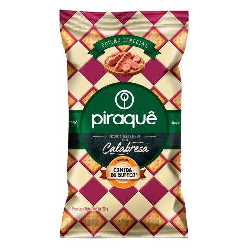 Biscoito Piraquê Comida Di Buteco Calabresa 90g