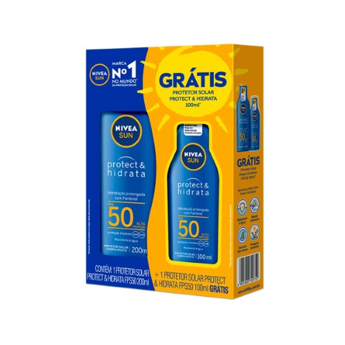 Protetor Solar Nivea Sun Protect & Hidrata FPS 50 Loção 200ml e Ganhe Protetor Solar Nivea Sun Protect & Hidrata FPS 50 Loção 100ml