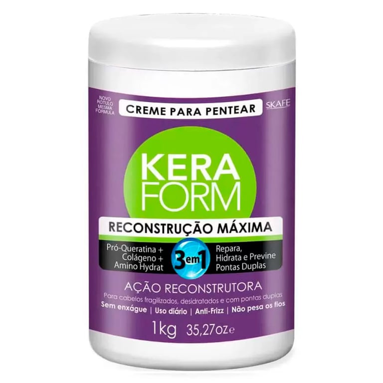 Creme Para Pentear Keraform Skafe Reconstrução Máxima 1kg