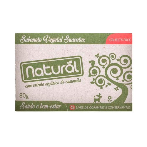 Sabonete Vegetal Natural Suavetex com Extrato de Camomila 80g - Orgânico Natural