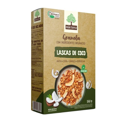 Granola Orgânica Mãe Terra Lascas De Coco 180g