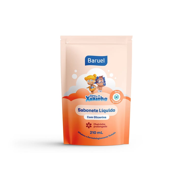 Sabonete Líquido Infantil Baruel Turma da Xuxinha Glicerina Refil 210ml