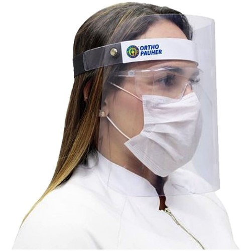 Protetor Facial Face Shield Articulado Ortho Pauher - Visor Cristal - Almofadado